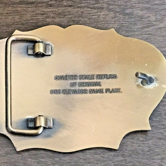 Otis Elevator Accessories Elisha G Otis Brass Belt Buckle 4 Scale
